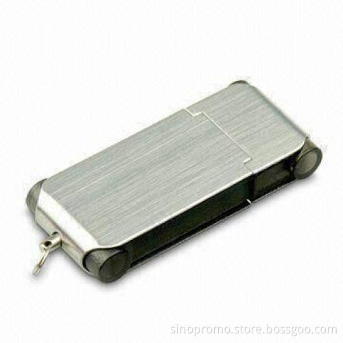 Multifunction USB Flash Drive with 16GB Capacity and Stainless Steel Cover